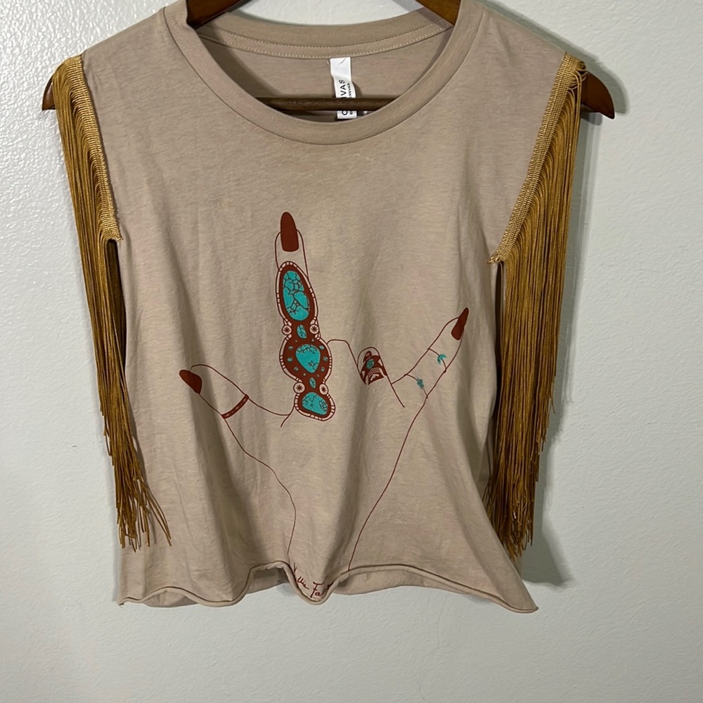 Fringe sleeve T